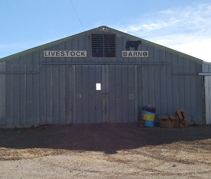 Outside view of the west livestock barn